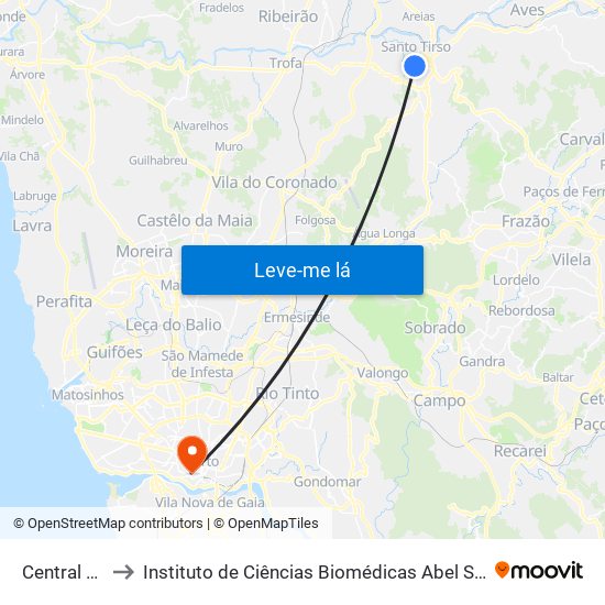 Central Exterior to Instituto de Ciências Biomédicas Abel Salazar - Polo de Medicina map