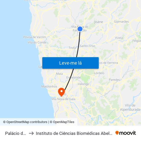 Palácio da Justiça to Instituto de Ciências Biomédicas Abel Salazar - Polo de Medicina map