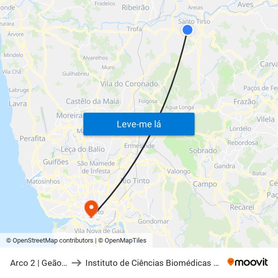 Arco 2 | Geão | R. do Juncal to Instituto de Ciências Biomédicas Abel Salazar - Polo de Medicina map