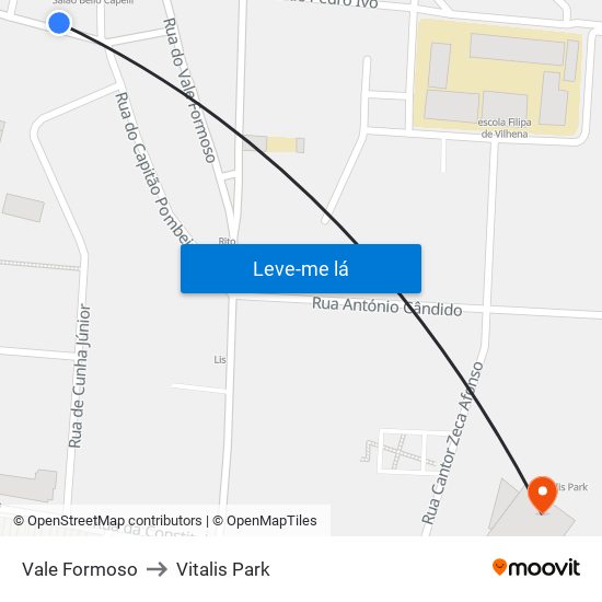 Vale Formoso to Vitalis Park map