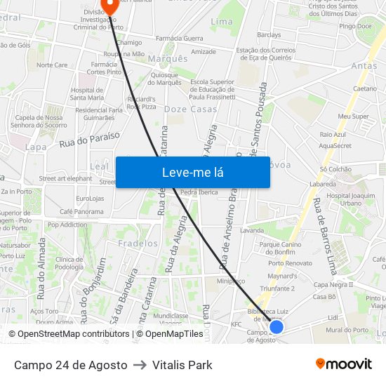 Campo 24 de Agosto to Vitalis Park map