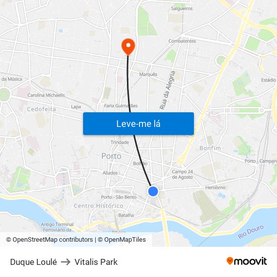 Duque Loulé to Vitalis Park map
