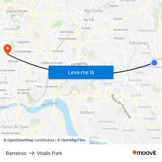 Barreiros to Vitalis Park map