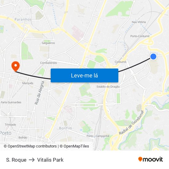 S. Roque to Vitalis Park map