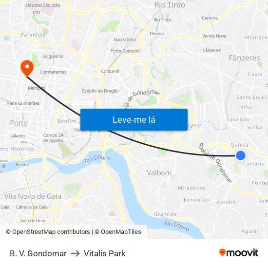 B. V. Gondomar to Vitalis Park map