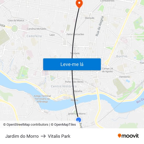 Jardim do Morro to Vitalis Park map