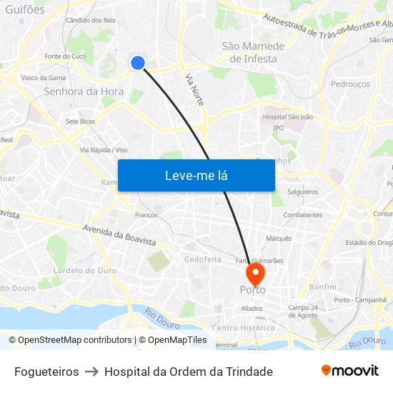 Fogueteiros to Hospital da Ordem da Trindade map