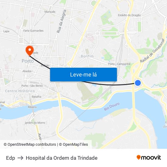 Edp to Hospital da Ordem da Trindade map