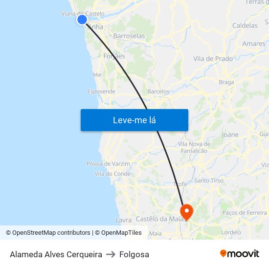 Alameda Alves Cerqueira to Folgosa map