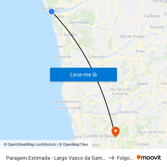 Paragem Estimada - Largo Vasco da Gama, 24 to Folgosa map