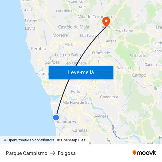 Parque Campismo to Folgosa map