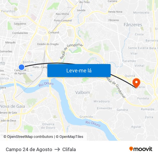 Campo 24 de Agosto to Clifala map