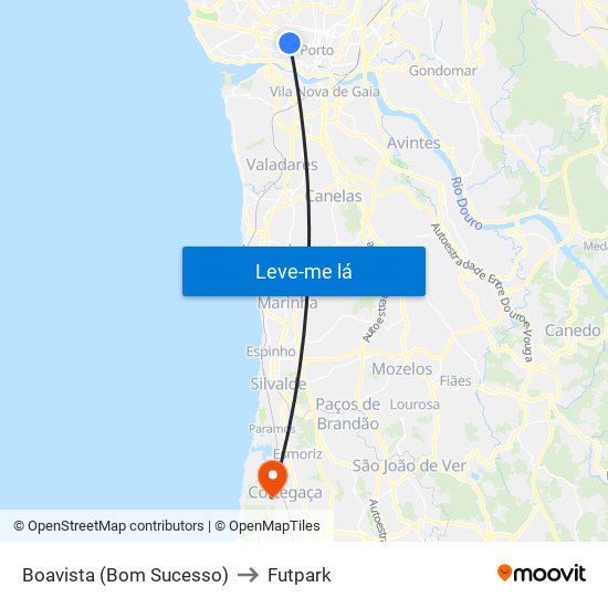 Boavista (Bom Sucesso) to Futpark map