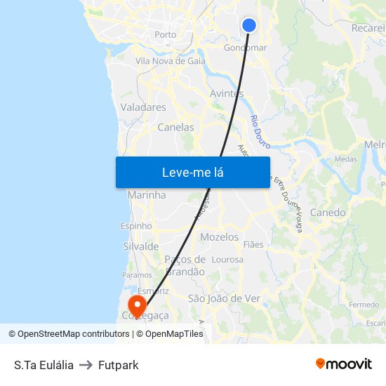 S.Ta Eulália to Futpark map