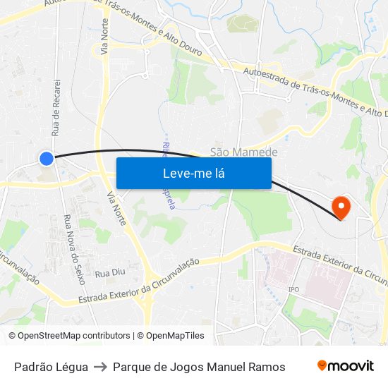 Padrão Légua to Parque de Jogos Manuel Ramos map