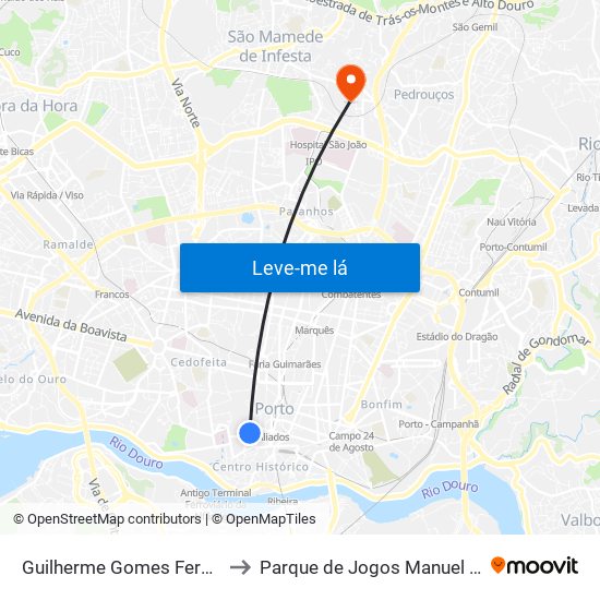 Guilherme Gomes Fernandes to Parque de Jogos Manuel Ramos map