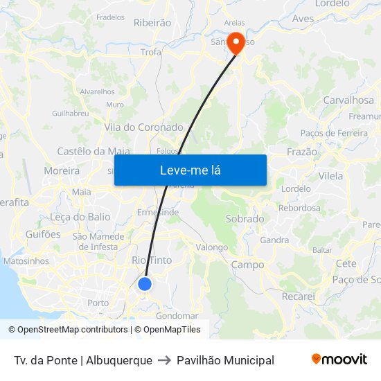 Tv. da Ponte | Albuquerque to Pavilhão Municipal map