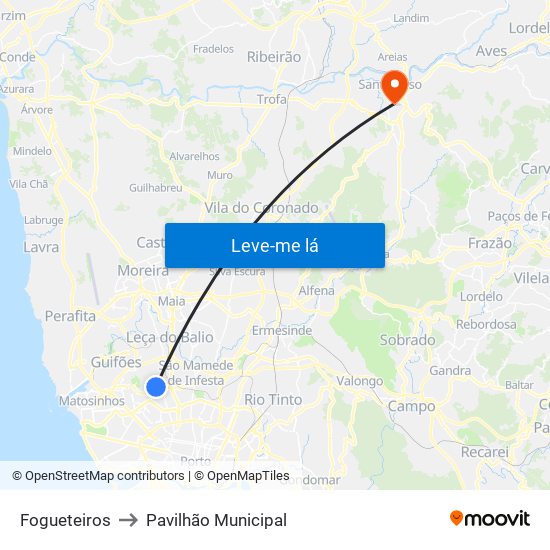 Fogueteiros to Pavilhão Municipal map