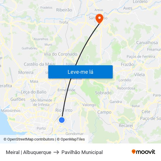 Meiral | Albuquerque to Pavilhão Municipal map