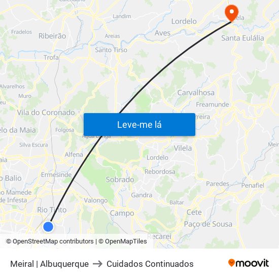 Meiral | Albuquerque to Cuidados Continuados map