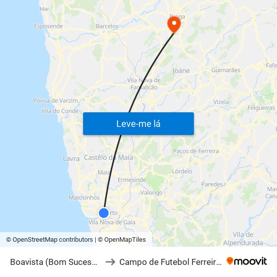 Boavista (Bom Sucesso) to Campo de Futebol Ferreiros map