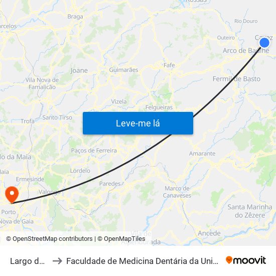 Largo da Feira to Faculdade de Medicina Dentária da Universidade do Porto map