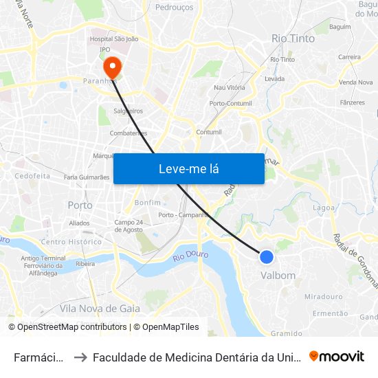 Farmácia Nova to Faculdade de Medicina Dentária da Universidade do Porto map