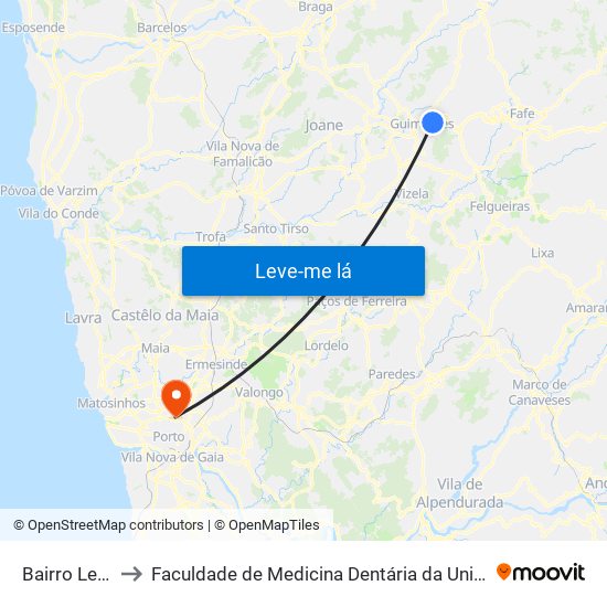 Bairro Leão XIII to Faculdade de Medicina Dentária da Universidade do Porto map