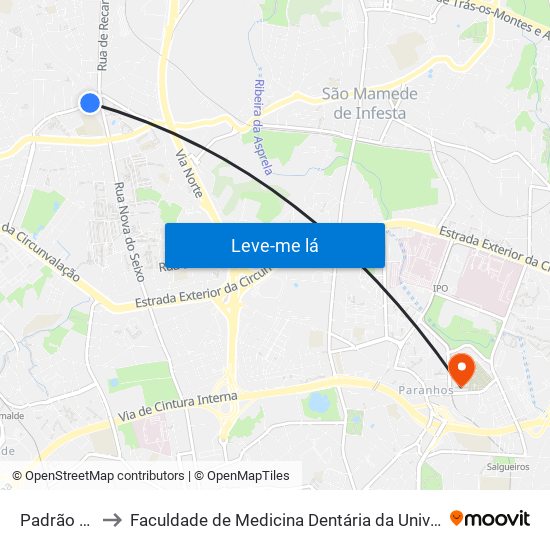 Padrão Légua to Faculdade de Medicina Dentária da Universidade do Porto map