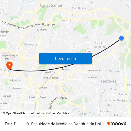 Estr. D. Miguel to Faculdade de Medicina Dentária da Universidade do Porto map