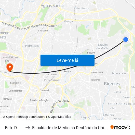 Estr. D. Miguel to Faculdade de Medicina Dentária da Universidade do Porto map