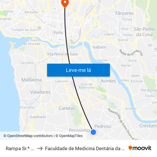 Rampa Sr.ª da Saúde to Faculdade de Medicina Dentária da Universidade do Porto map