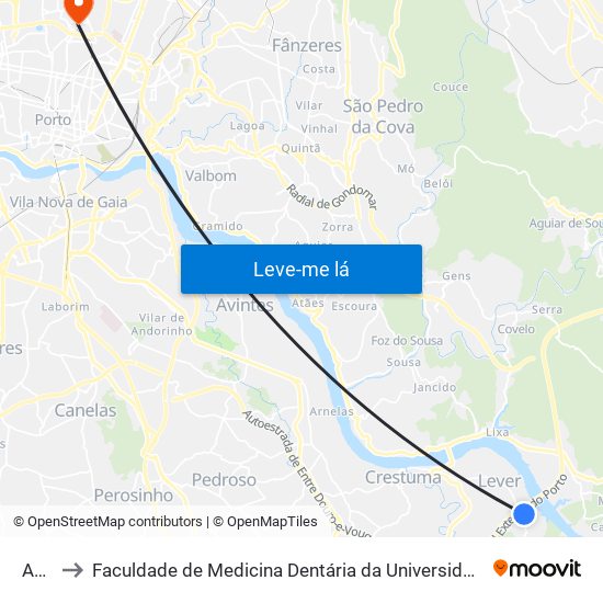 Agra to Faculdade de Medicina Dentária da Universidade do Porto map