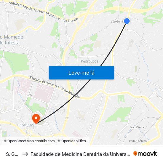 S. Gemil to Faculdade de Medicina Dentária da Universidade do Porto map