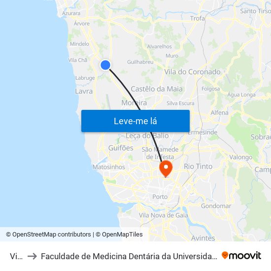 Viso to Faculdade de Medicina Dentária da Universidade do Porto map