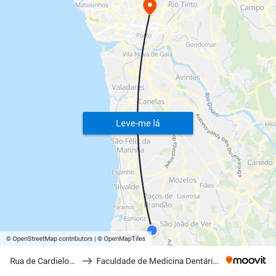 Rua de Cardielos 1 | Cardielos A to Faculdade de Medicina Dentária da Universidade do Porto map