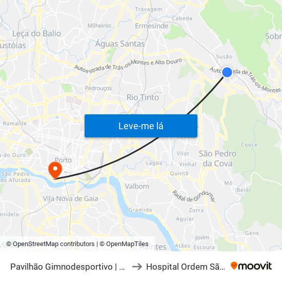 Pavilhão Gimnodesportivo | Ramalho Ortigão to Hospital Ordem São Francisco map