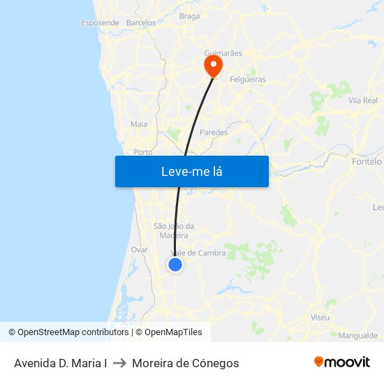 Avenida D. Maria I to Moreira de Cónegos map