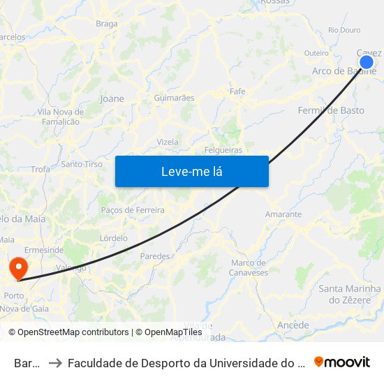 Barão to Faculdade de Desporto da Universidade do Porto map