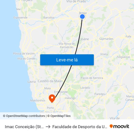 Imac Conceição (Sto Condestável) to Faculdade de Desporto da Universidade do Porto map