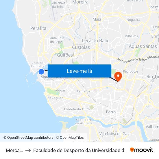 Mercado to Faculdade de Desporto da Universidade do Porto map