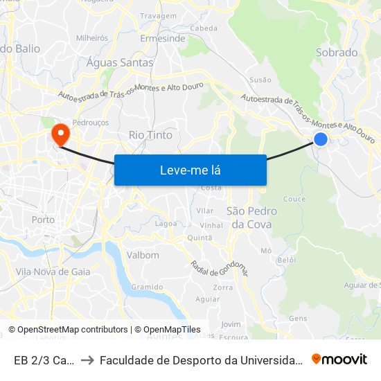 EB 2/3 Campo to Faculdade de Desporto da Universidade do Porto map