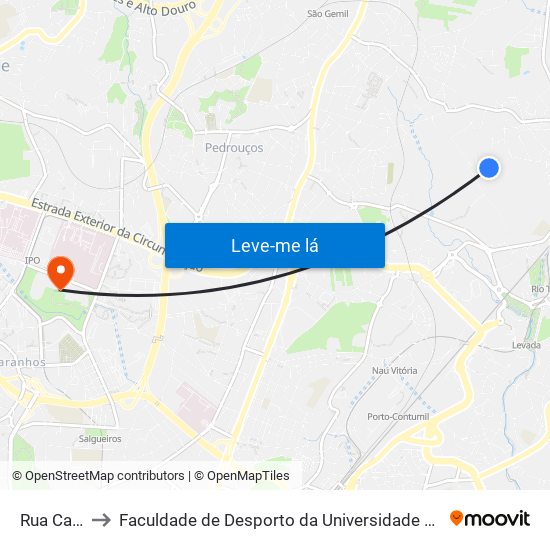 Rua Casal to Faculdade de Desporto da Universidade do Porto map