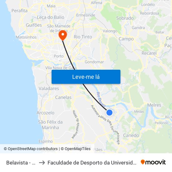 Belavista - Fioso to Faculdade de Desporto da Universidade do Porto map