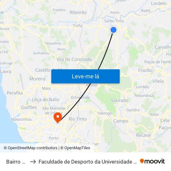 Bairro Alto to Faculdade de Desporto da Universidade do Porto map