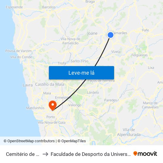 Cemitério de Silvares to Faculdade de Desporto da Universidade do Porto map