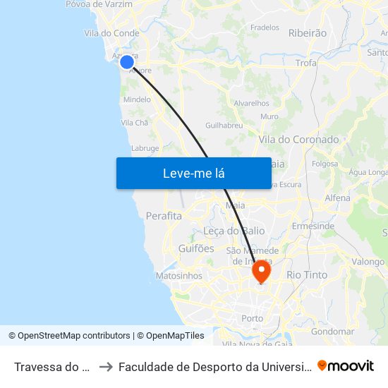Travessa do Pindelo to Faculdade de Desporto da Universidade do Porto map