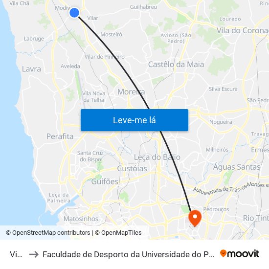 Viso to Faculdade de Desporto da Universidade do Porto map