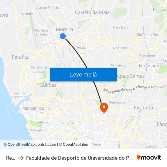 Real to Faculdade de Desporto da Universidade do Porto map