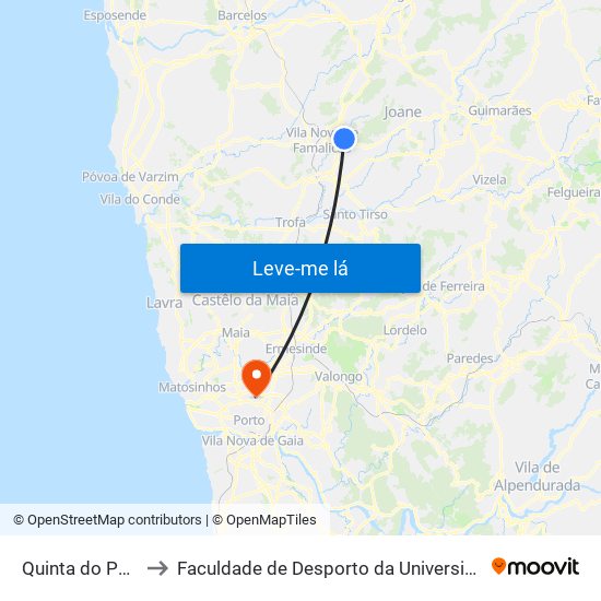 Quinta do Pacheco to Faculdade de Desporto da Universidade do Porto map